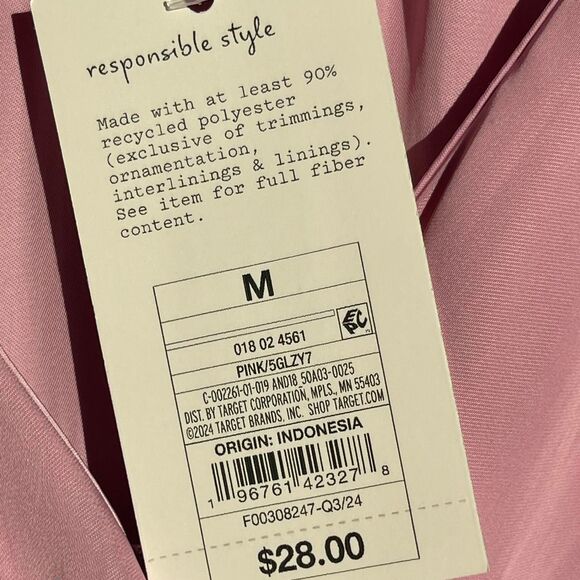 A New Day Size Medium Pink Ruffle Blouse (NWT) - Picture 6 of 6